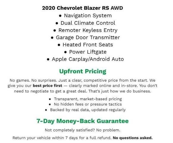 2020 Chevrolet Blazer AWD 4dr RS