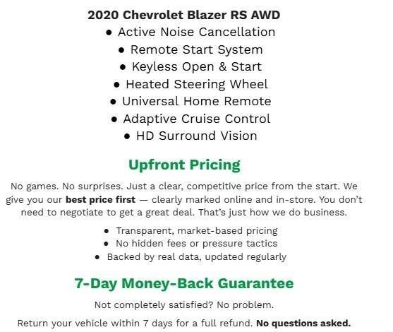 2020 Chevrolet Blazer AWD 4dr RS