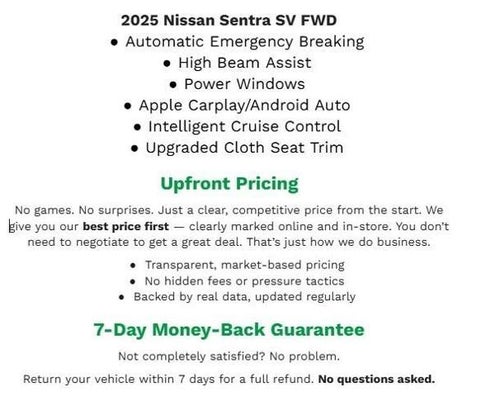 2025 Nissan Sentra SV CVT