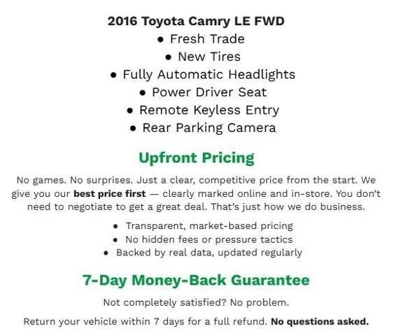 2016 Toyota Camry 4dr Sdn I4 Auto LE