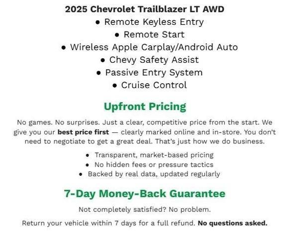 2025 Chevrolet Trailblazer AWD 4DR LT W/2LT **APPLE CARPLAY/ANDROID AUTO**REMOTE START**REMOTE KEYLESS ENTRY****