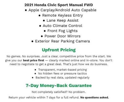 2021 Honda Civic Hatchback Sport Manual