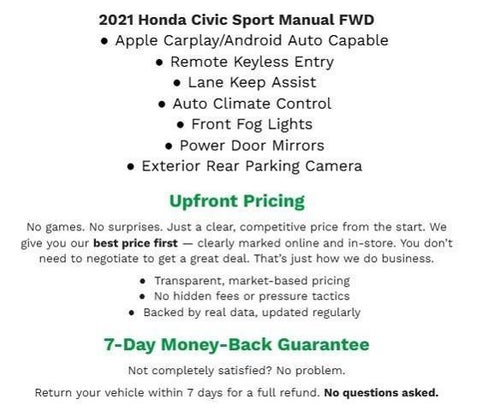 2021 Honda Civic Hatchback Sport Manual