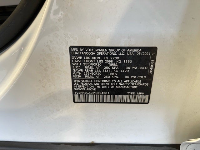 2021 Volkswagen Atlas 2021.5 3.6L V6 SE w/Technology R-Line 4MOTION