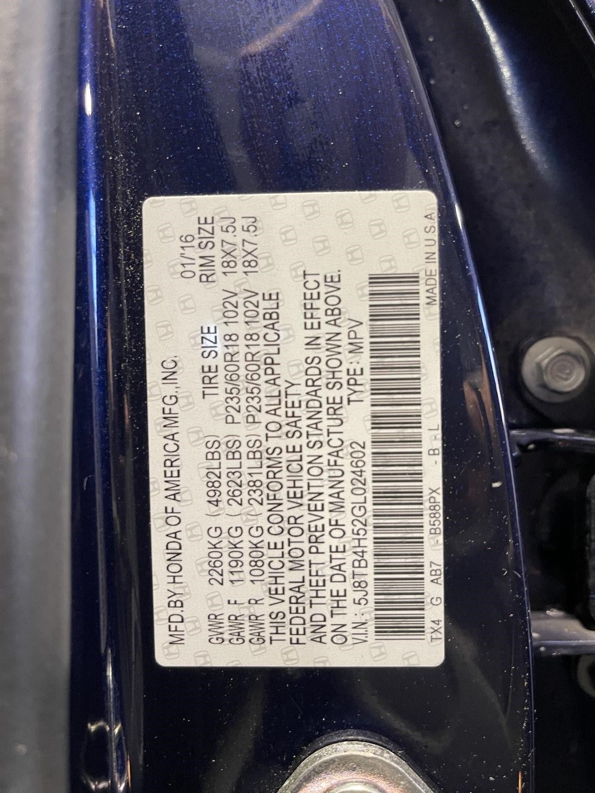 2016 Acura RDX AWD 4dr Tech Pkg