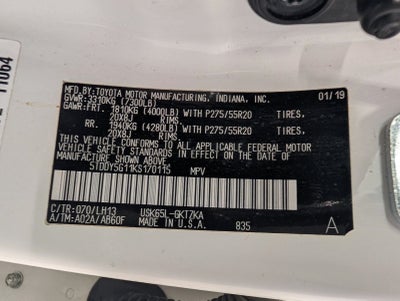 2019 Toyota Sequoia Platinum 4WD