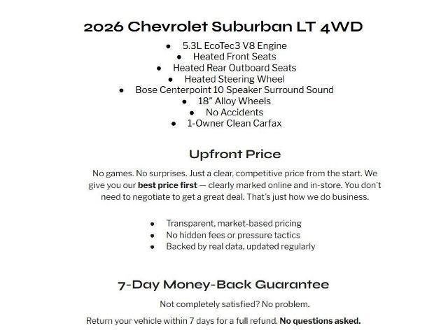 2026 Chevrolet Suburban 4WD 4dr LT