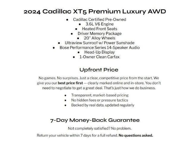 2024 Cadillac XT5 AWD 4dr Premium Luxury