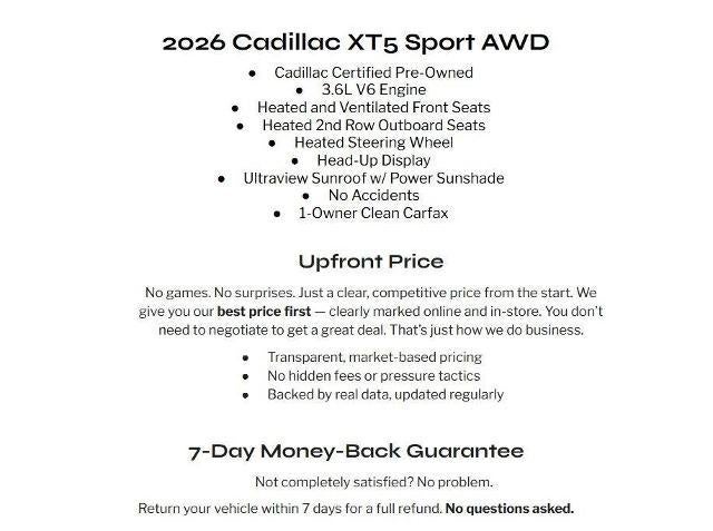 2026 Cadillac XT5 AWD 4dr Sport
