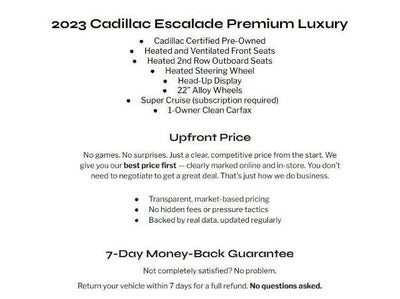 2023 Cadillac Escalade 4WD 4dr Premium Luxury