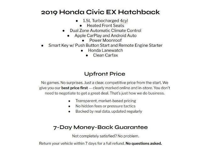 2019 Honda Civic Hatchback EX CVT