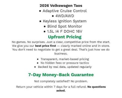 2026 Volkswagen Taos S 4MOTION